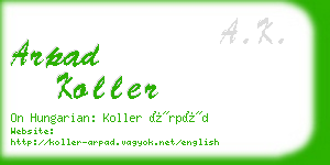 arpad koller business card